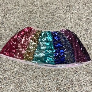 H & M RAINBOW SEQUINS SKIRT. PERFECT CONDITION. SIZE 4-5Y